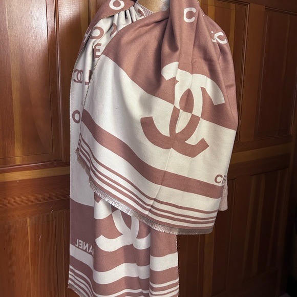 Authentic CHANEL Rose Pastel Color Theme Scarf. - Picture 16 of 17